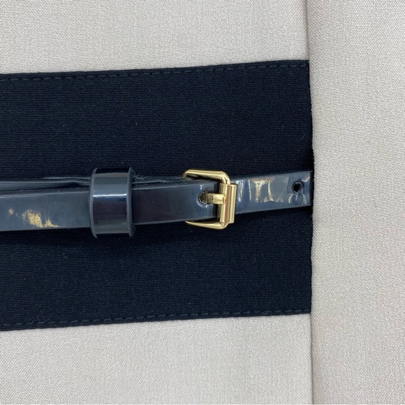 Calvin Klein tan a-line dress with black & white striped detail wms sz 4 - Picture 4 of 10